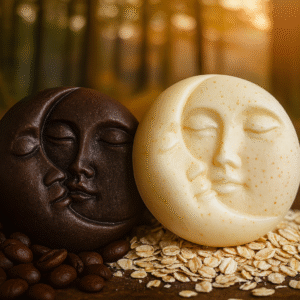 Jabón bifásico de café y avena