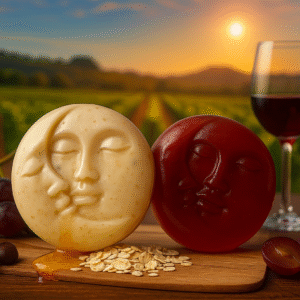 Jabón Bifásico de Vino tinto con miel y avena