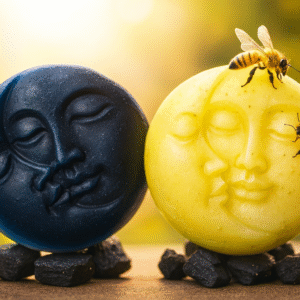 Jabón bifásico de carbón activado y avena con miel