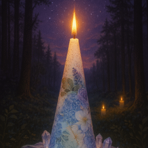 Vela de cono con decoupage