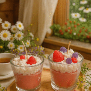 Vela de frutos rojos en frasco