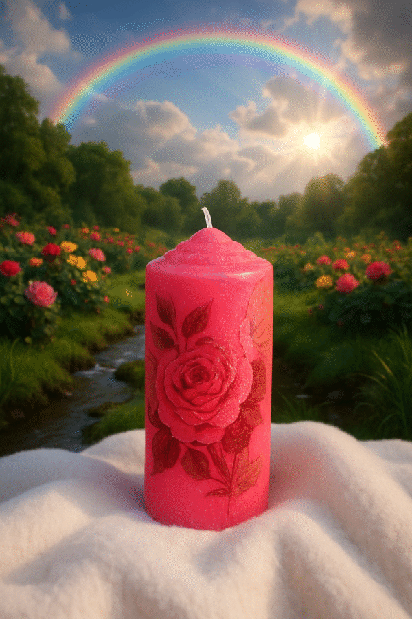 Velas con decoupage de rosas - Image 4