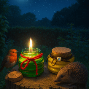 Vela tarrito de miel con luz