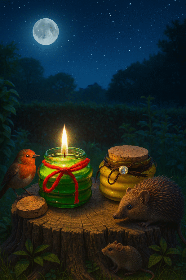 Vela tarrito de miel con luz