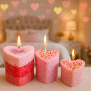 Vela trío de corazones