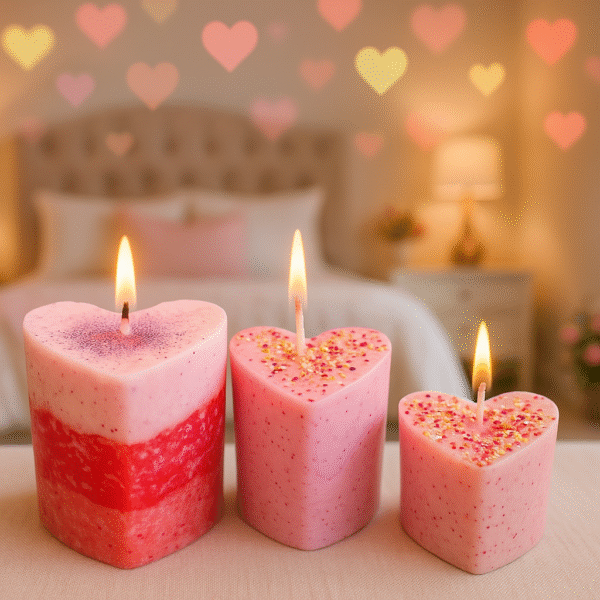 Vela trío de corazones