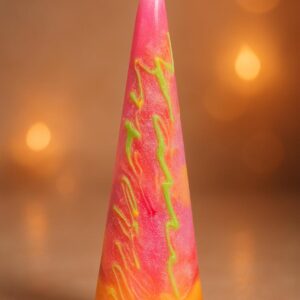 Vela de cono rosa con glitter