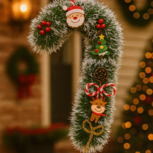 Bastón navideño blanco