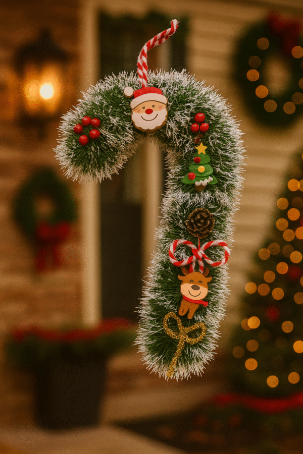 Bastón navideño blanco