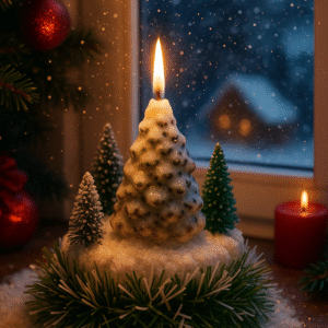 Vela navideña (pino de piñas)